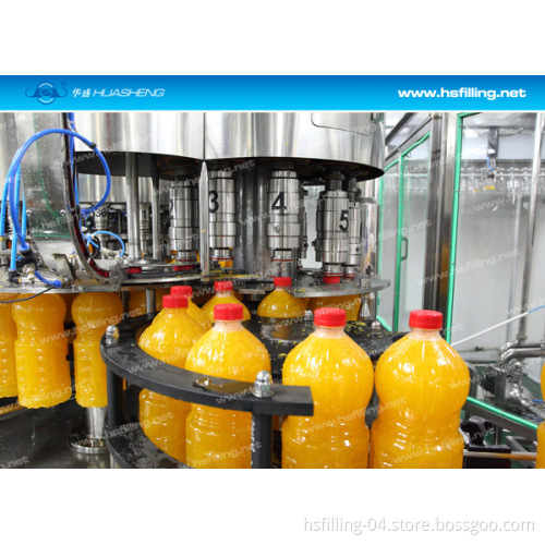 Pet/Glass Bottle Automatic 4 in 1 Unit Pulp Juice Filling Machine